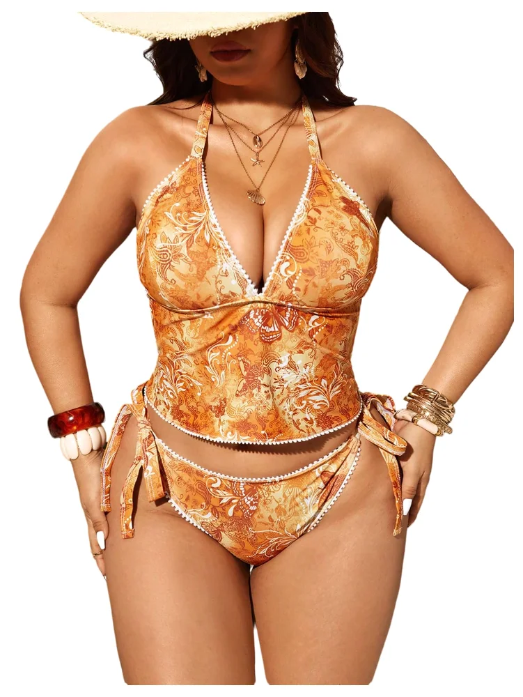 MAKEMECHIC Floral Paisley Modest Tankini