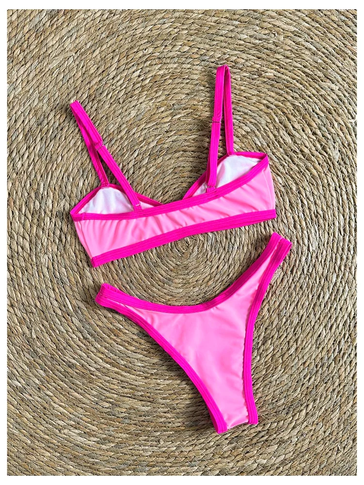 MAKEMECHIC Micro Thong High Waisted Bikini Set, view 3