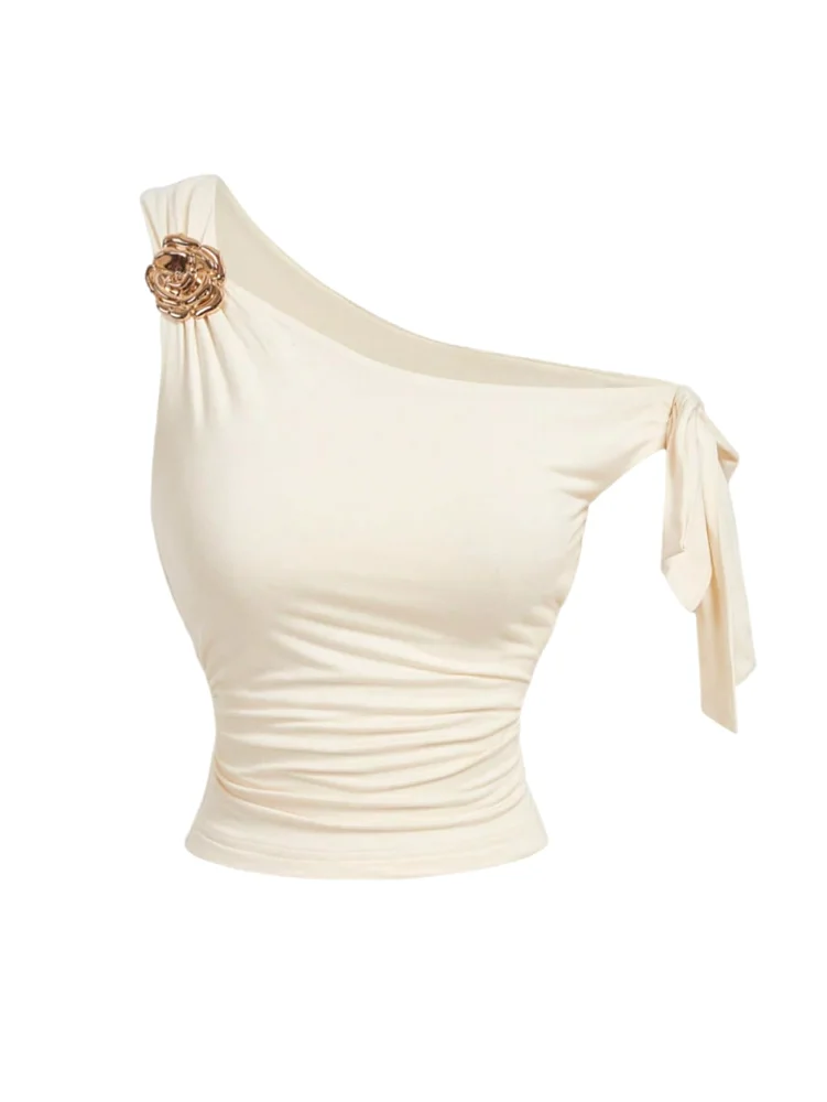 MAKEMECHIC Asymmetrical Sleeveless Crop Top
