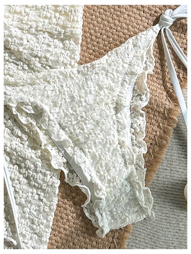 MAKEMECHIC Floral Lace Seashell Bikini Set, view 2