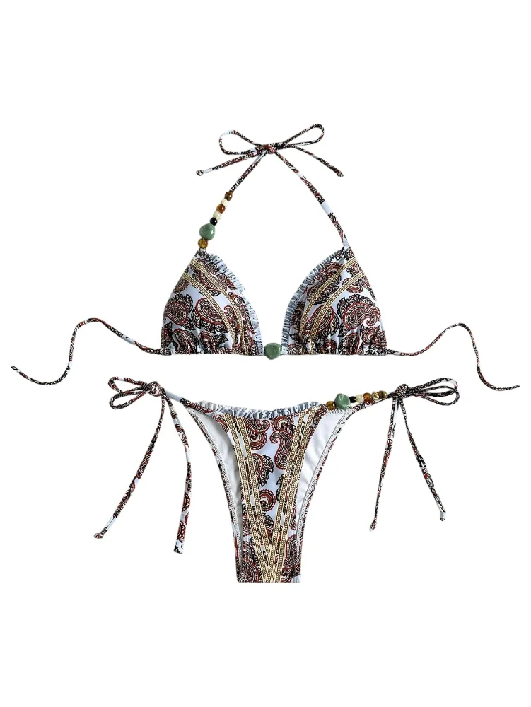 MAKEMECHIC String Thong Polka Dot Bikini Set