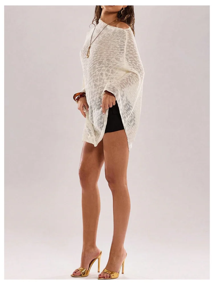 MAKEMECHIC One Shoulder Asymmetrical Knit Sweater, view 2
