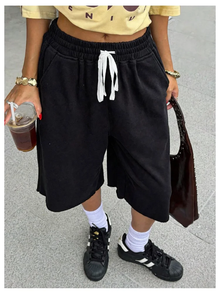 MAKEMECHIC Wide Leg Bermuda Athletic Shorts, view 3