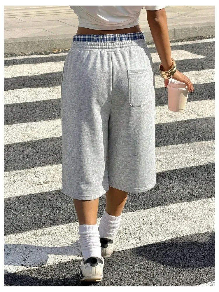 MAKEMECHIC Bermuda Wide Leg Sweat Shorts, view 2