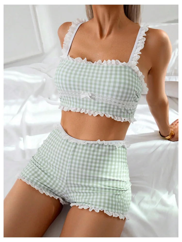 MAKEMECHIC Gingham Tankini, view 3