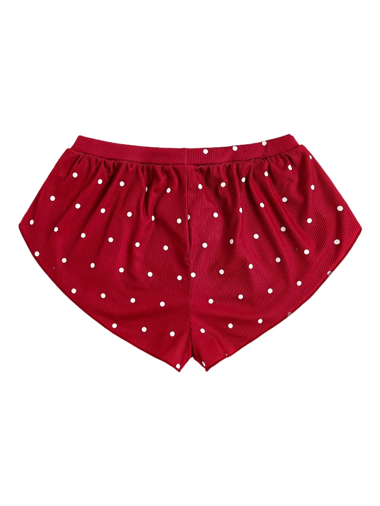 MAKEMECHIC Polka Dot Side Slit Micro Pajamas, view 3