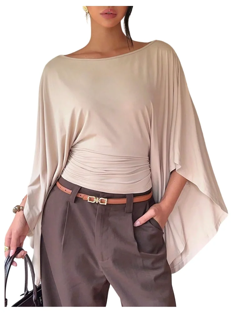 MAKEMECHIC Long Sleeve Cinched Waist Shirt