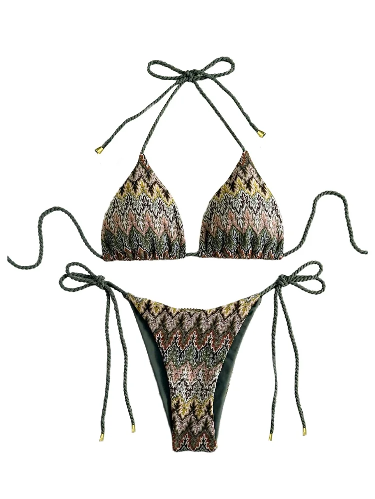 MAKEMECHIC String Triangle Low Rise Bikini Set