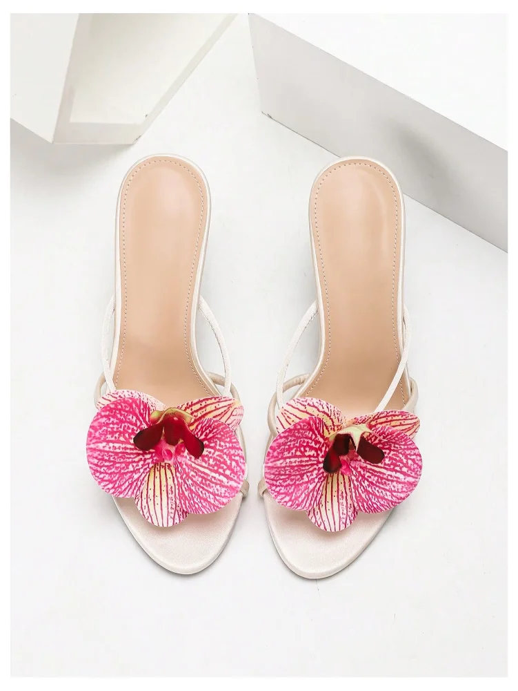 MAKEMECHIC Floral Heeled Open Sandals, view 2