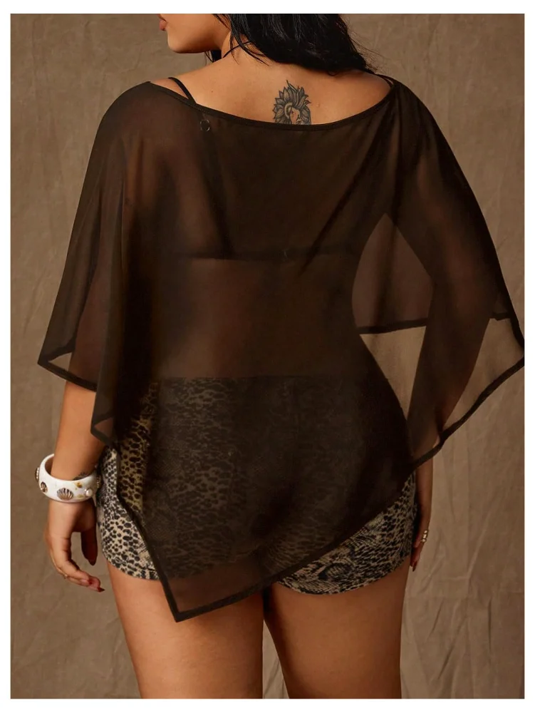 MAKEMECHIC Mesh Sheer Beach Cover-Up, view 3