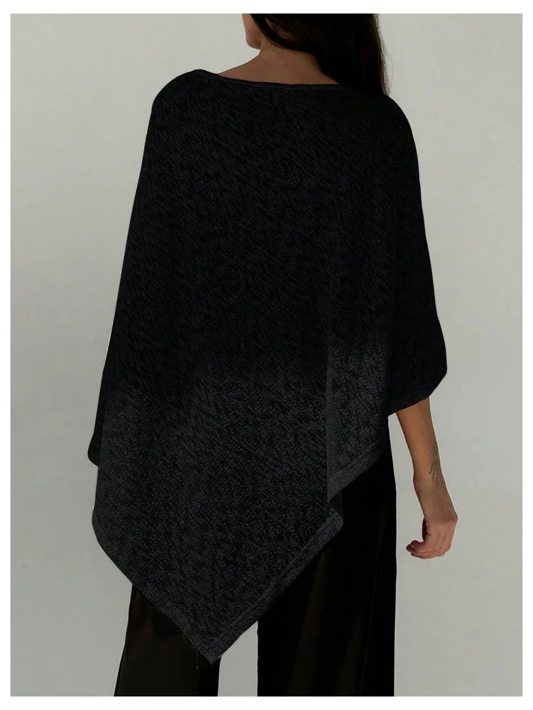 MAKEMECHIC Sheer Asymmetrical Shawl Sweater, view 2