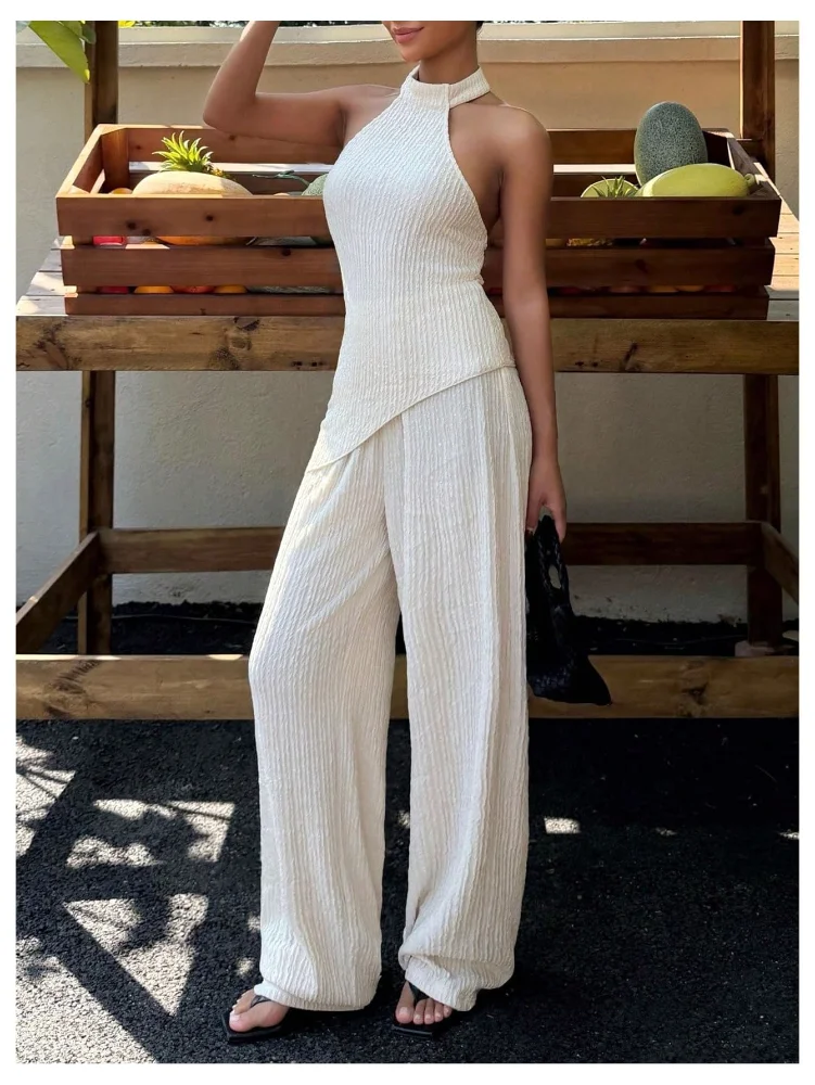 MAKEMECHIC Asymmetrical Pants Set, tropical, view 2