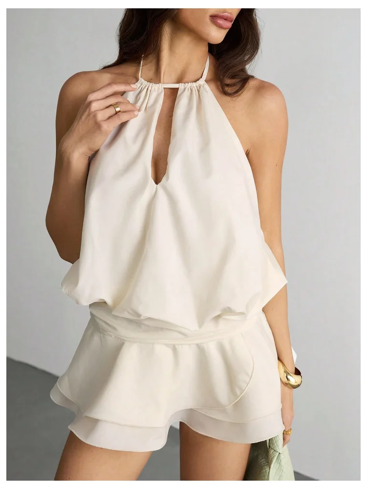 MAKEMECHIC Backless Tie Open Back Mini Dress, view 3