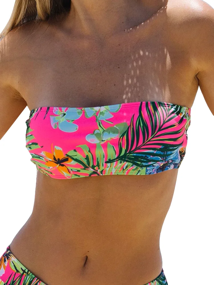 MAKEMECHIC Strapless Bandeau Bikini Set