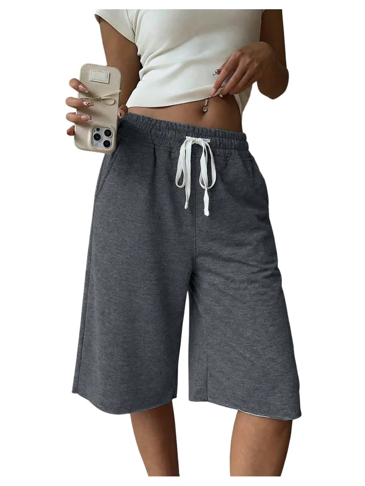 MAKEMECHIC Wide Leg Bermuda Knee Shorts
