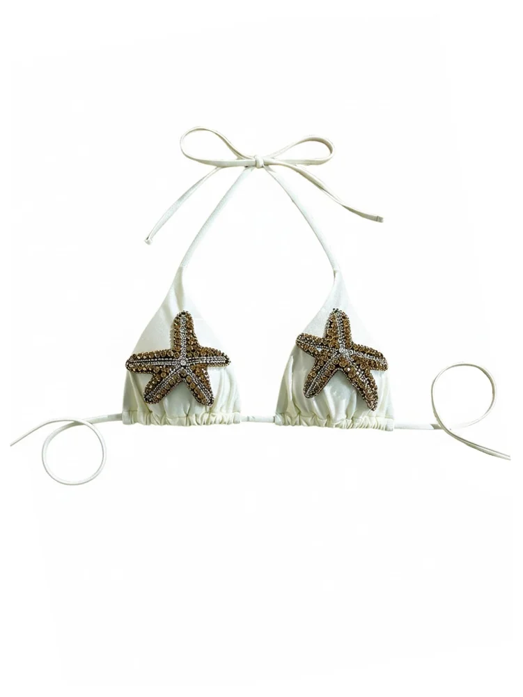 MAKEMECHIC Rhinestone Starfish Bikini Set