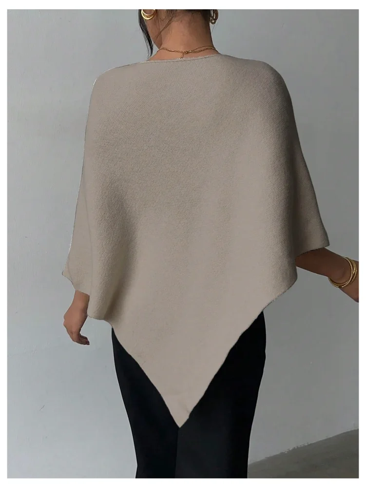 MAKEMECHIC Shawl Wrap Asymmetrical Sweater, view 3