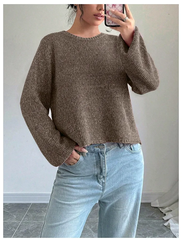 MAKEMECHIC Open Back Tie Backless Sweater, view 3