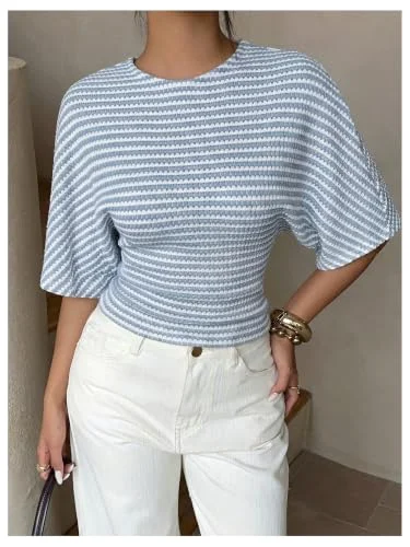 MAKEMECHIC Striped T Half Shirt, view 3