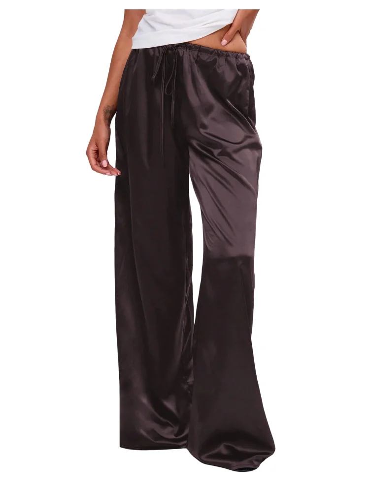 MAKEMECHIC Silk Satin Flowy Pants