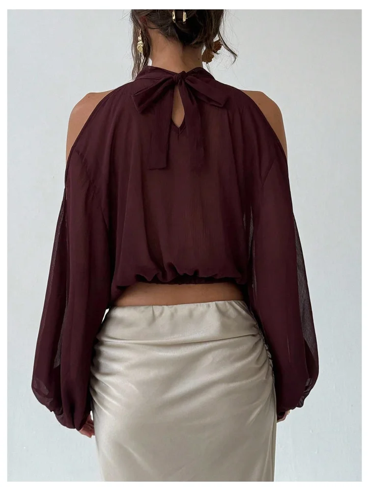 MAKEMECHIC Cold Shoulder Long Sleeve Matching Set, view 2