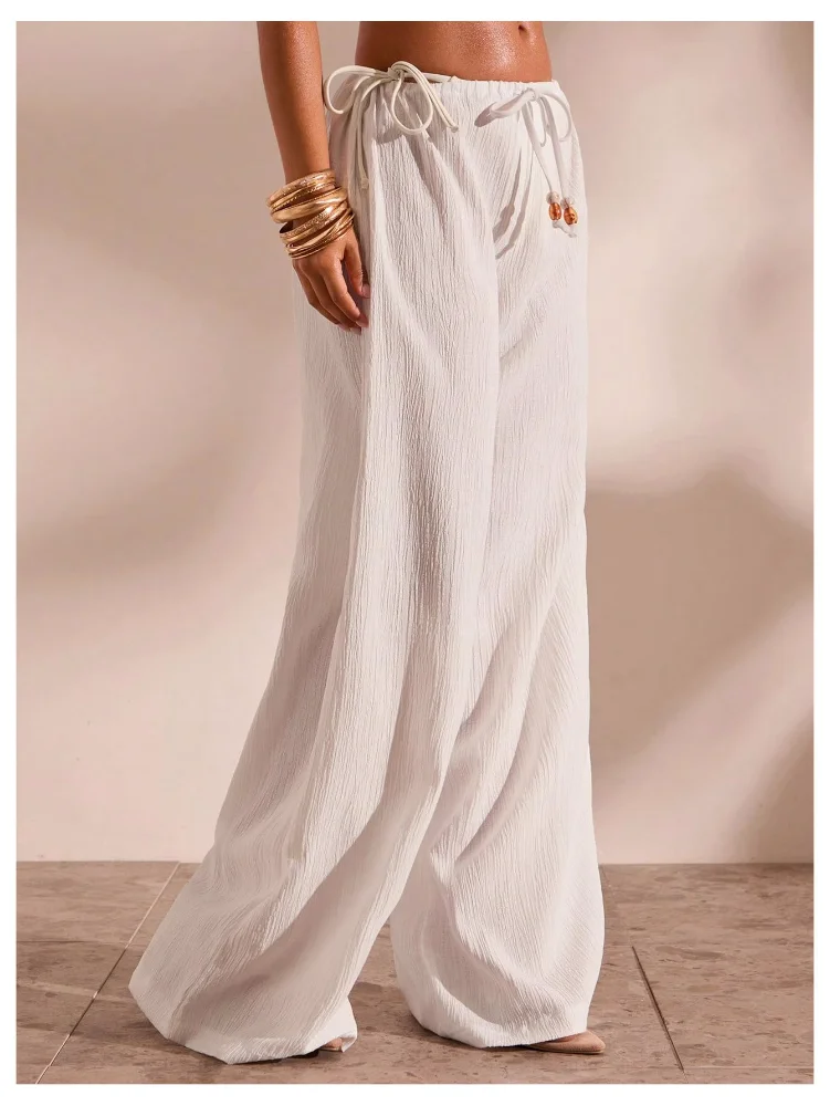 MAKEMECHIC Drawstring Wide Leg X-small Beach Cover-Up, view 3
