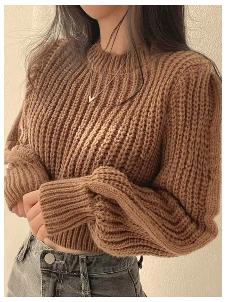 MAKEMECHIC Cable Knit Crew Neck Long Sleeve Sweater, view 2