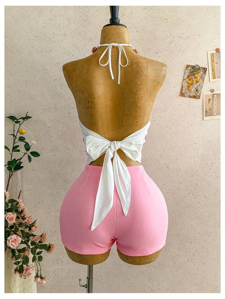 MAKEMECHIC Floral Crop Wrap Skirt Set, view 2