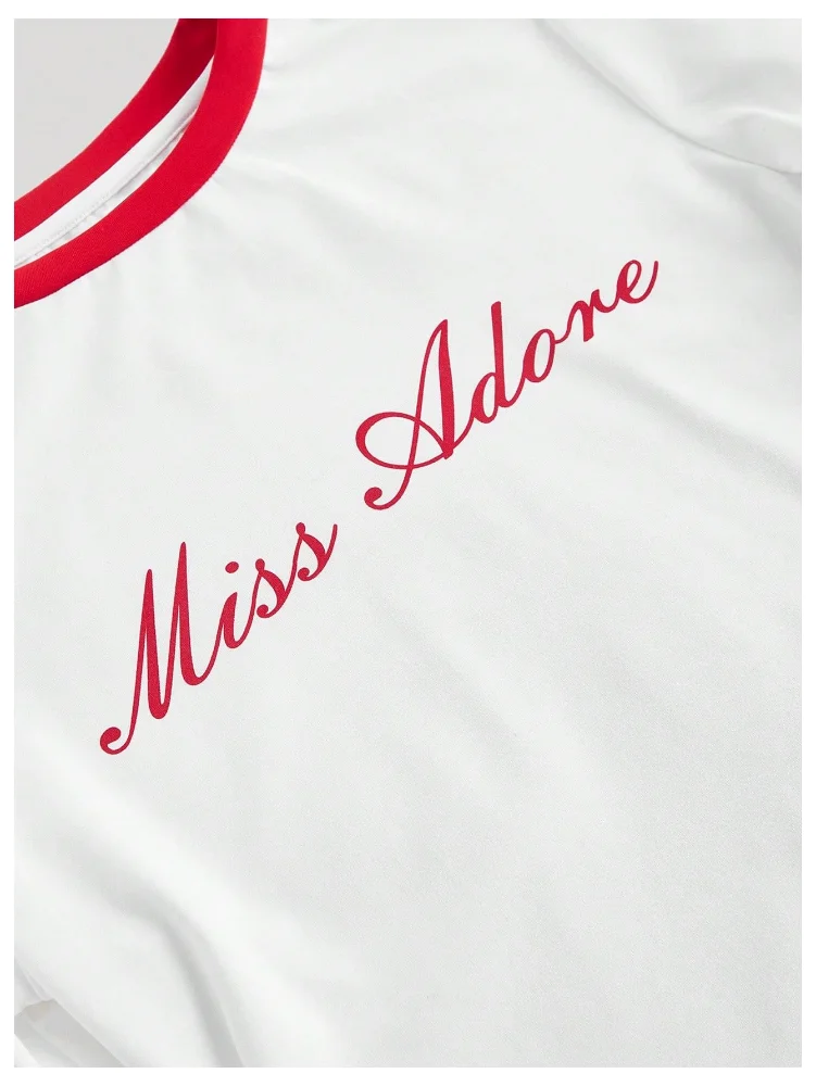 MAKEMECHIC Letter Long Sleeve Crop Top, view 3