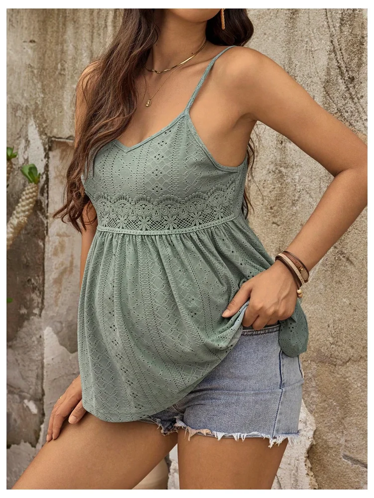 MAKEMECHIC Lace Ruffle Maternity Tank Top, view 2
