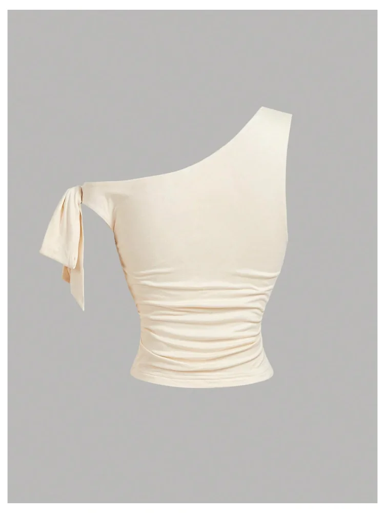 MAKEMECHIC Asymmetrical Sleeveless Crop Top, view 2