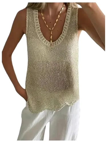 MAKEMECHIC Sparkly Crochet Sweater Vest