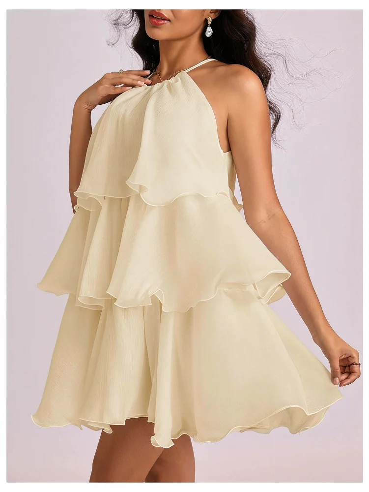 MAKEMECHIC Ruffle Layered Sleeveless Mini Dress, view 3