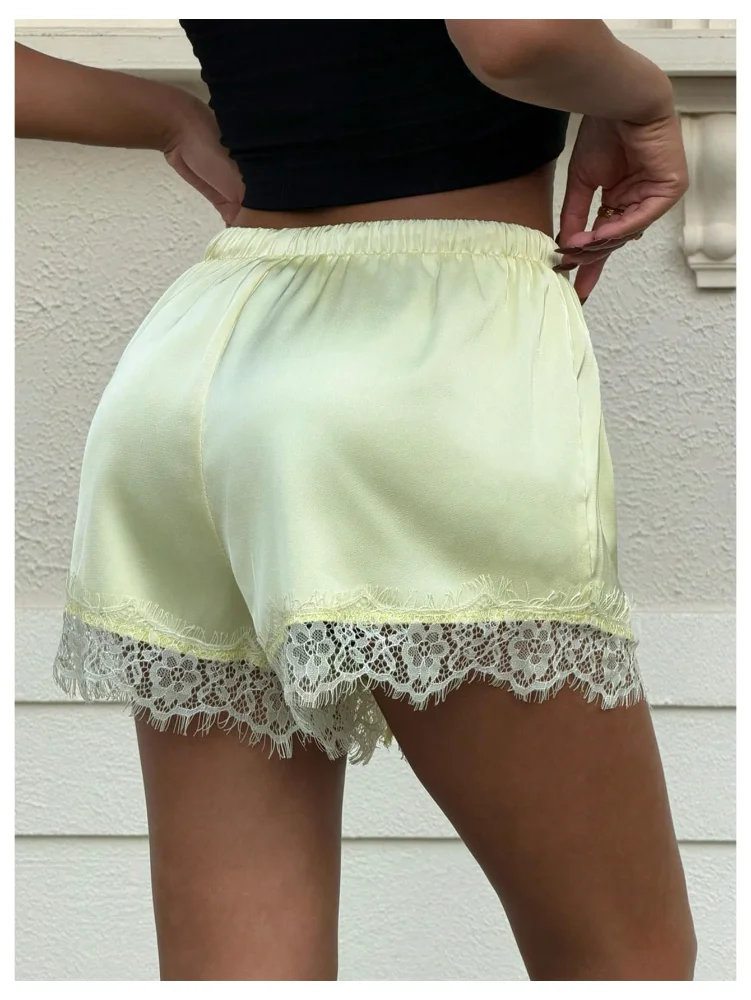 MAKEMECHIC Satin Lace Elastic Pajamas, view 3