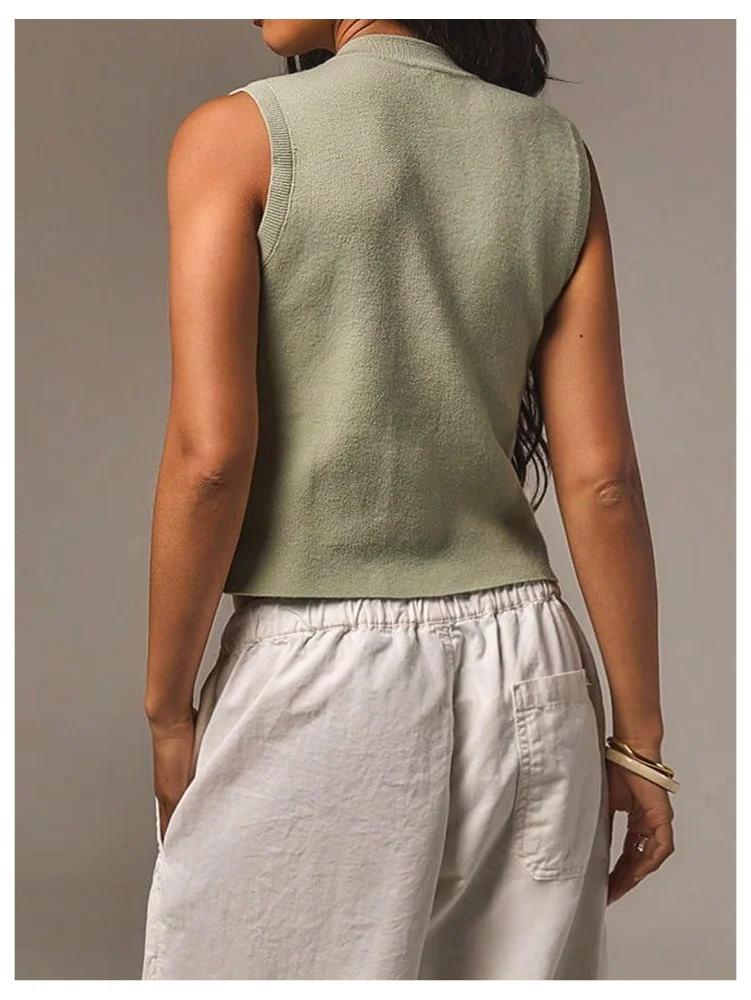 MAKEMECHIC Napoleon Sleeveless Knit Sweater Vest, view 2