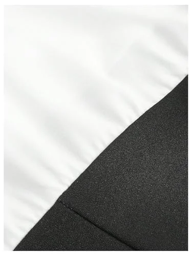 MAKEMECHIC Teacher Long Sleeve Color Block Dress, view 3
