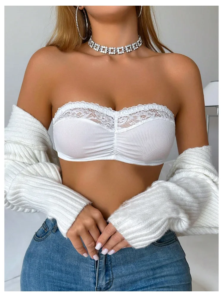 MAKEMECHIC Bandeau Floral Lace Lingerie, view 3
