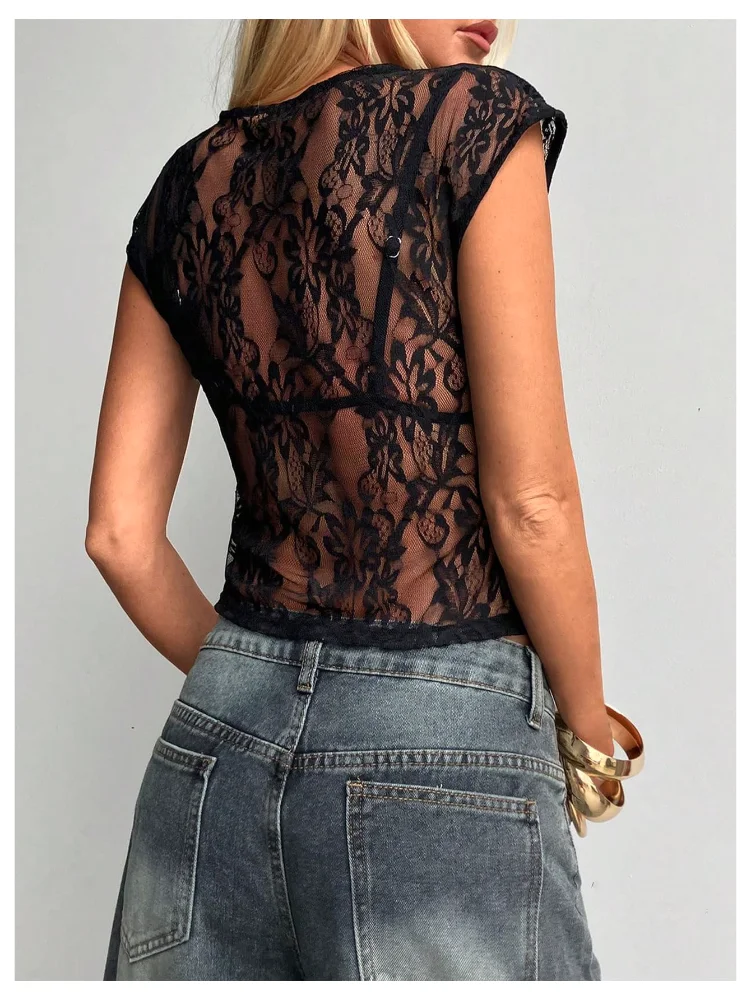 MAKEMECHIC Country Sheer Lace Matching Set, view 2