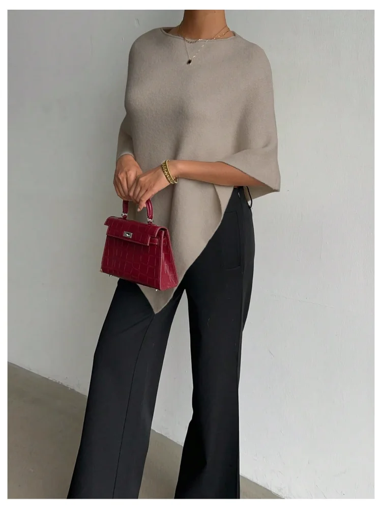 MAKEMECHIC Shawl Wrap Asymmetrical Sweater, view 2