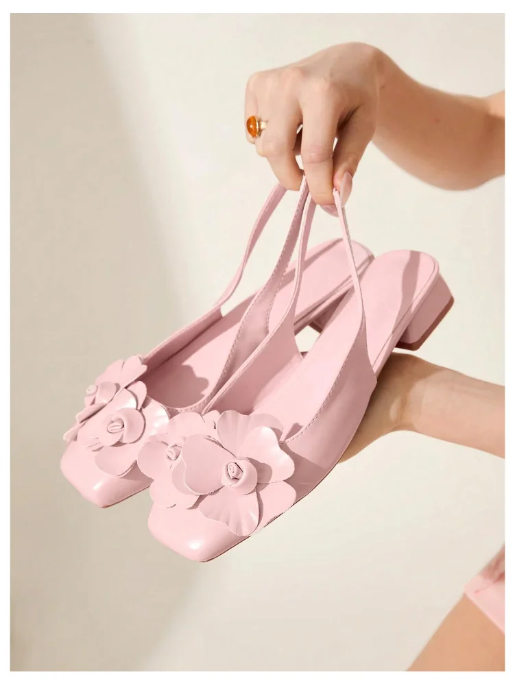 MAKEMECHIC Floral Slingback Square Heels, view 2