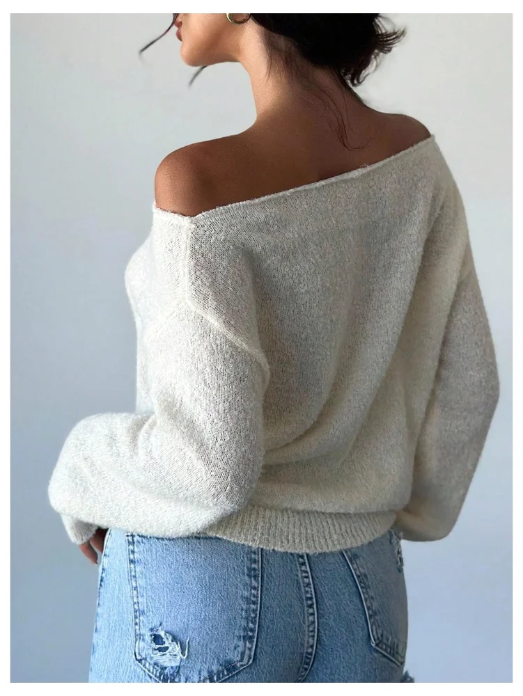 MAKEMECHIC Off The Shoulder Long Sleeve Knit Sweater, view 3