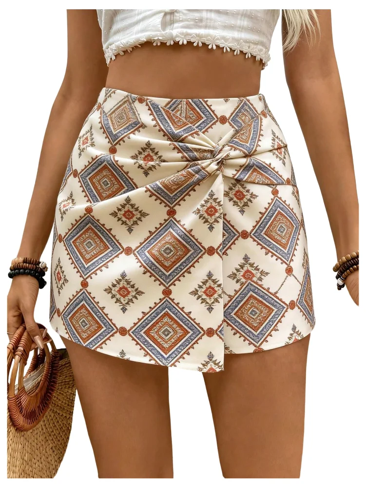 MAKEMECHIC Floral High Elastic Shorts