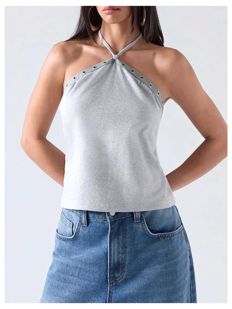 MAKEMECHIC Backless Clubwear X-small Halter Top, view 2