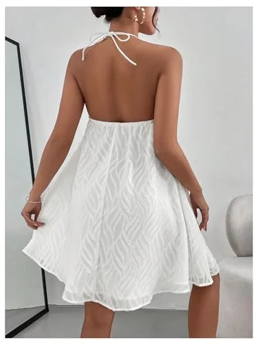 MAKEMECHIC Backless Flowy Mini Dress, view 2
