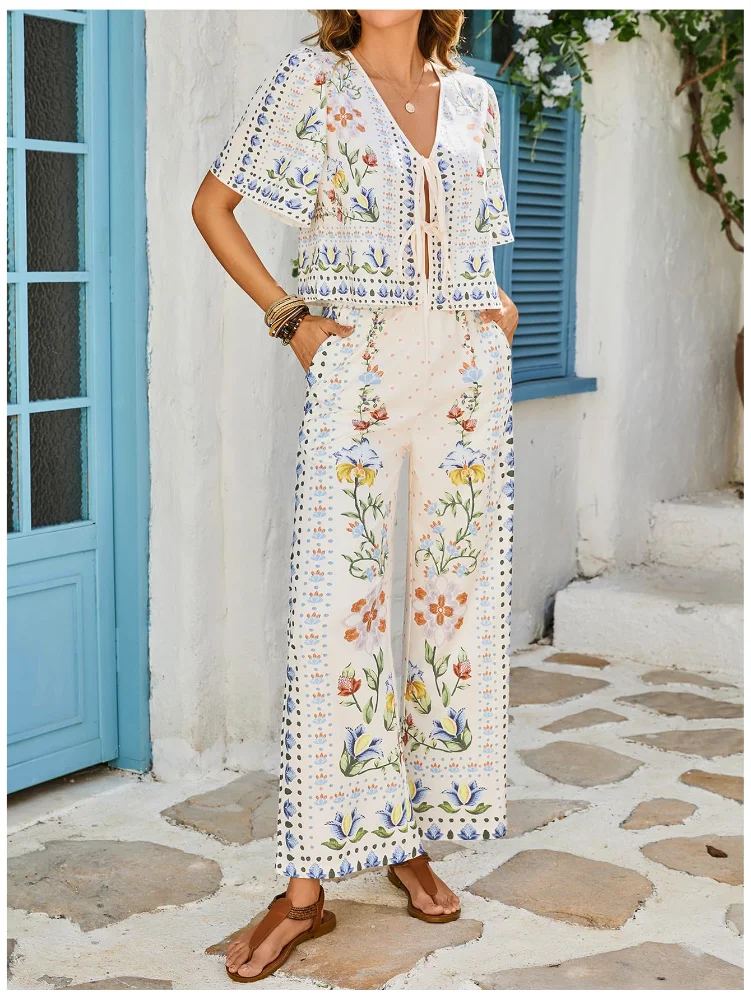 MAKEMECHIC Floral Pants Set, view 3