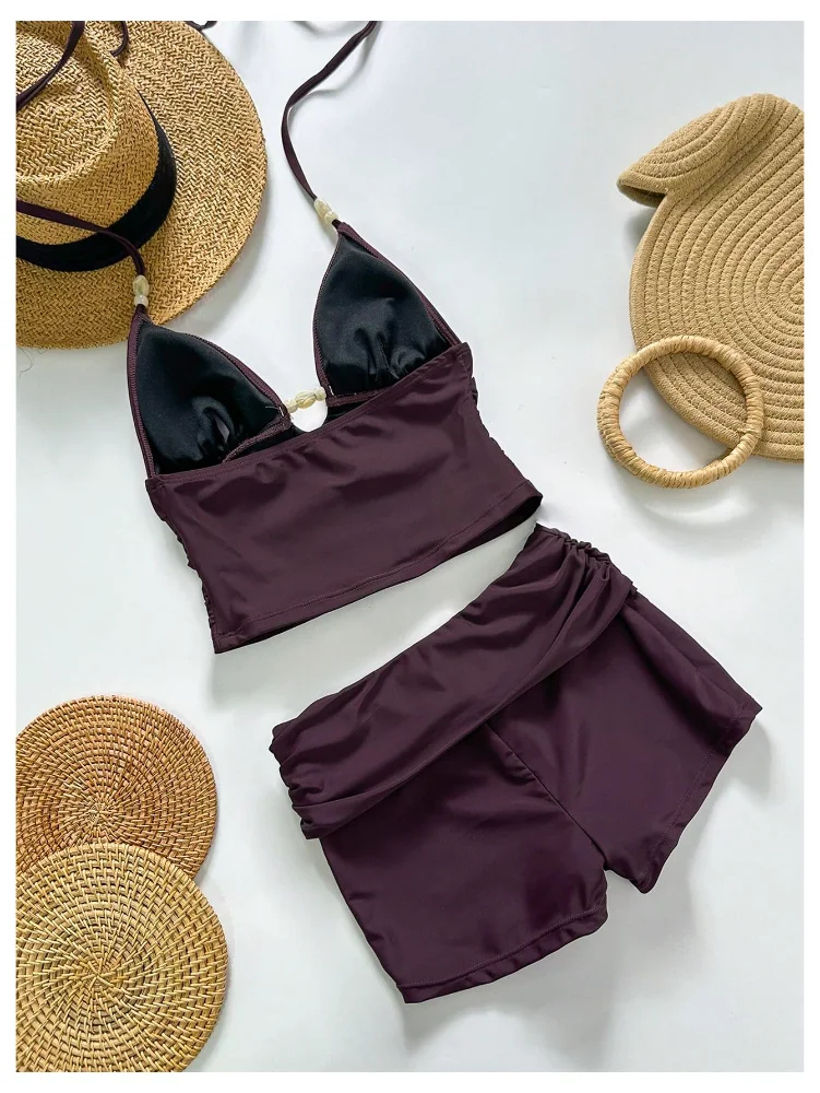 MAKEMECHIC Beaded Backless Modest Tankini, view 3