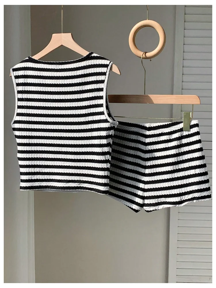 MAKEMECHIC Striped Shorts Set, sleeveless, view 2