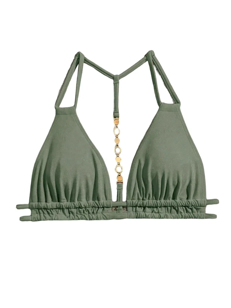 MAKEMECHIC Triangle Rhinestone Chain Bikini Set