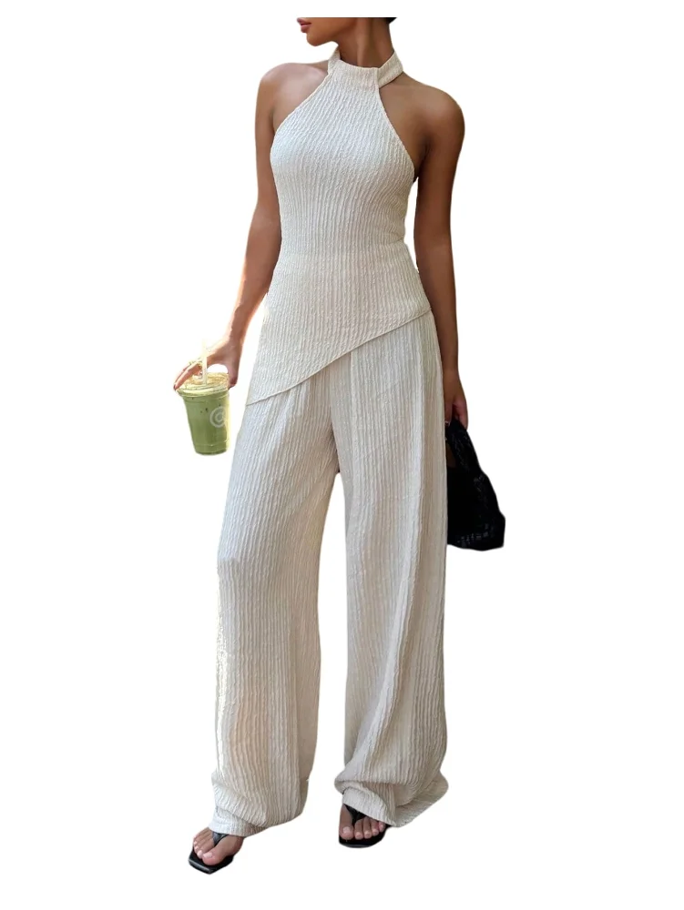 MAKEMECHIC Asymmetrical Pants Set, tropical