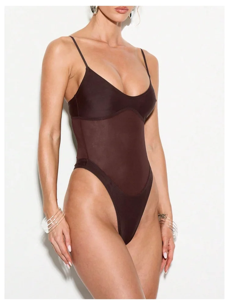 MAKEMECHIC Mesh Tummy Control One-Piece Swimsuit, view 2